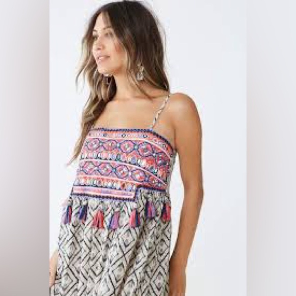 NWT Raga Tesoro Embellished Aztec Midi Dress